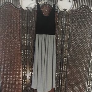 Target Black and Gray Maxi Dress XS Soft Bra Cups Inside Adjustable Back Straps